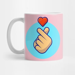 Hand Sign Love Cartoon Vector Icon Illustration Mug